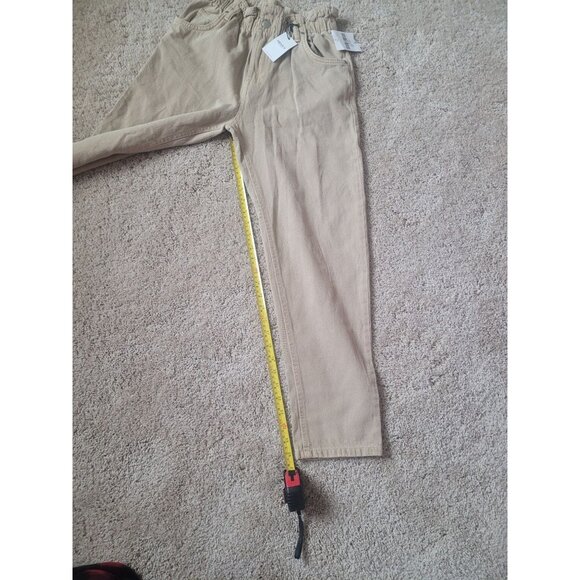 NWT Forever 21 Women's Taupe Denim High Rise Tapered Pants Elastic Waist - Picture 5 of 10